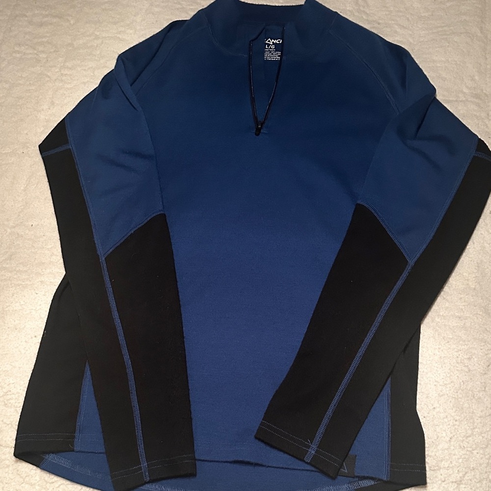 Avalanche Blue and Black Long Sleeve Active Top